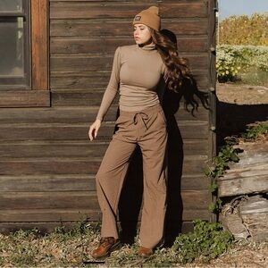 Albion Checkered Brown Women's Trousers